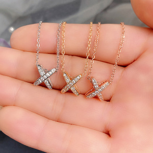 Collana con Ciondolo a Forma di Lettera X per Donne, Stile Europeo e Americano, Catena per Clavicola in Stile Forestale - Product Image 6
