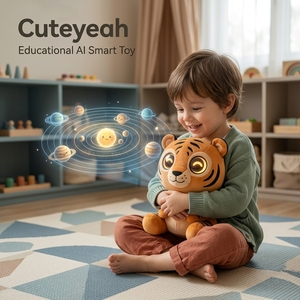 Peluche Tigre Parlant IA, Alimentée par ChatGPT, Éducation Précoce Multilingue, Conception Personnalisée, <span class=keywords><strong>Jouet</strong></span> Interactif Intelligent et Doux, Cuteyeah - Product Image 1