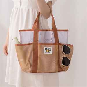 Bolsa de Playa de Malla con 4-6 Bolsillos, Gran Capacidad, Portátil, para Viajes y Natación - Product Image 2