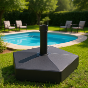 Base per Ombrellone da Esterno Resistente, Capacità 42 libbre, in Resina Nera, per Giardino e Bordo Piscina - Product Image 2