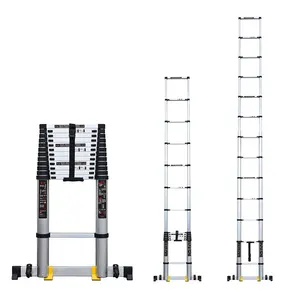 9 Step Telescopic Extension Adjustable Ladder Manufacturer Aluminum Graphic Design Warehouse Aluminum Scaffolding 2 Years 1PCS