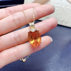 Ensemble de bijoux de luxe de haute qualité en argent 925 plaqué or avec citrine naturelle, bague/pendentif, inspiré des contes de fées, pour mariage, certifié CMA - Product Image 5