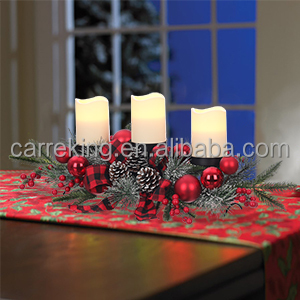 Thiết Kế Mới 27.5 Inch Giáng Sinh Bảng Trung Tâm Với Chủ Sở Hữu Nến Quả Màu Đỏ Và Thông Cones Cho Giáng Sinh Bảng Trang Trí Nội Thất - Product Image 6