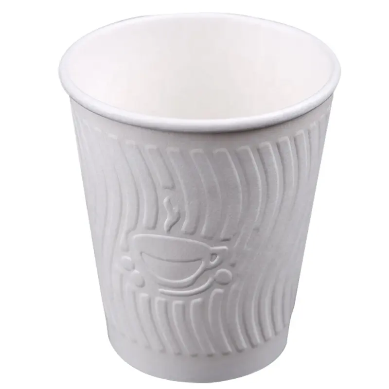 Eco-Friendly Decorative Cold Drink Ripple Style Paper Cup