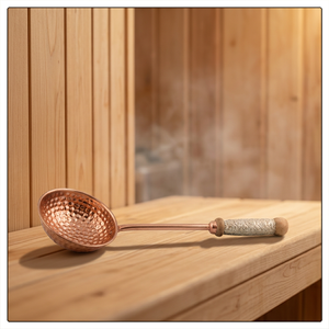 Louche en cuivre martelé avec manche en bois métallique - Product Image 5