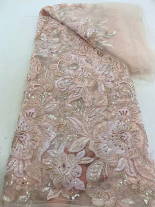 NI.AI 2026 Tela de Encaje de Lujo con Apliques Florales 3D, Lentejuelas Pesadas y Bordado de Tul para Aso Ebi Nigeriano - Product Image 3