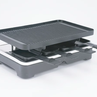 Grill Raclette Électrique Portable 2-en-1 1500W pour BBQ Coréen, Utilisation Intérieure, Maison et Hôtel, Antiadhésif Sans PFAS
