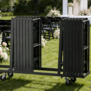 Chaise pliante de jardin en résine noire de haute qualité pour événements, idéale pour les fêtes en plein air, les patios et les mariages - Product Image 1
