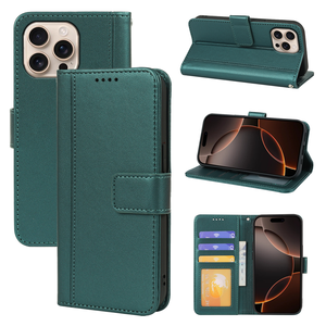 Funda de Cuero Retro para Teléfono Móvil <span class=keywords><strong>iPhone</strong></span> 15 Pro Max 16 Plus 12 13 14 17e 16e con Cartera, Soporte y Tapa Abatible - Product Image 1