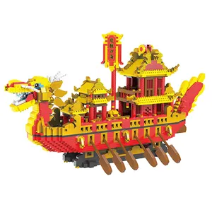 2021 новый дизайн, 4298 шт., модель лодки с микро-драконом, модель «сделай сам», лодка-дракон, развивающая движущаяся игрушка для детей
