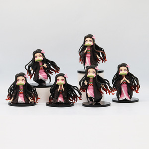 Ensemble de figurines d'anime en PVC, figurine Kamado Nezuko de 9cm, figurine de démon <span class=keywords><strong>Salyer</strong></span>, modèle de jouet, mini figurine Nezuko, 6 pièces - Product Image 1