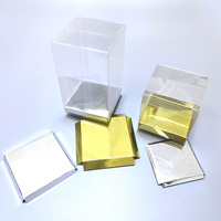 Boîte en plastique transparente carrée en PVC PET pour friandises sucrées personnalisées avec insert en carton doré et fond à double verrouillage