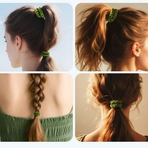 Pour une mode de haute qualité, chouchous pour cheveux 100% soie de mûrier véritable, couleurs assorties, attaches pour queue de cheval - Product Image 4