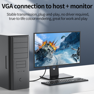 Оптовый кабель VGA 3+6 для подключения к компьютеру с двойным экранированием, ПВХ-оболочкой и сердечником из бескислородной меди - Product Image 5