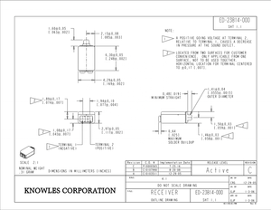 ตัวรับสัญญาณ Knowles รุ่น ED-23814-000 REC สำหรับการใช้งานแบบ BTE ITC HA ตัวรับสัญญาณ Knowles - Product Image 3