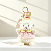 Porte-clés mousqueton en peluche douce, motif agneau blanc, style pastoral, à monter soi-même, motif étoile de dessin animé, tendance, pour bonnet de nuit, mascotte artisanale, Hygge