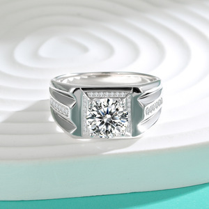 Fashion Korean Style Hot Selling 925 Silver <strong>3</strong> <strong>Carat</strong> Moissanite Wedding <strong>Rings</strong> for Men - Product Image 4