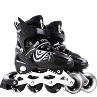 Patins à roulettes en gros du fabricant, roues lumineuses individuelles, patins en ligne réglables pour enfants, unisexe, en PU, tissu maillé, PVC