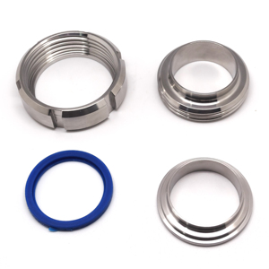 Conexión de Soldadura de Unión de Acero Inoxidable Forjado de Grado Sanitario DIN 3A SMS SS304 SS316L, Tuerca + Pieza Macho + Junta + Pieza de Revestimiento de 1-4 Pulgadas - Product Image 3