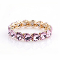 Nouveau bracelet coloré de style européen et américain, entièrement serti de diamants, bracelet élastique orné de strass.