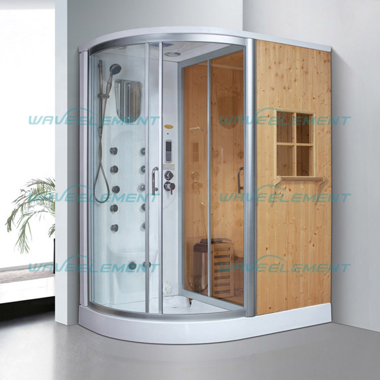 Hot sale sauna and steam combined room/ dry and wet sauna steam room/ sauna rooms 1 person with far infrared heating