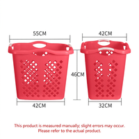 Panier à linge en plastique creux respirant, bac de rangement portable pour salle de bain, chambre et buanderie