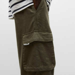Pantaloni <span class=keywords><strong>Cargo</strong></span> da uomo con Design di fabbrica Multi tasche pantaloni da Fitness da uomo sfoggia pantaloni Casual da stile tascabile su entrambi i lati