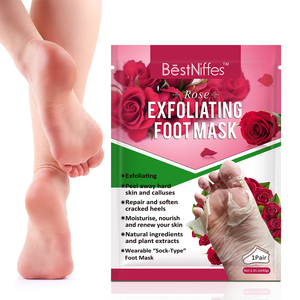 BestNiffes Ultima Novità Maschera per Piedi con Membrana alla Rosa, <span class=keywords><strong>Cura</strong></span> della Pelle, Ammorbidimento, Rimozione Calli, Esfoliante, Idratante - Product Image 1