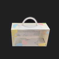 Boîte d'emballage transparente en plastique pour ensemble d'éponges de maquillage personnalisées avec poignée, pour le rangement de cosmétiques