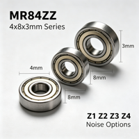 Roulement à billes miniature MR84ZZ en gros d'usine 4*8*3mm Tolérance P6, Bruit Z3 en option, Roulement à gorge profonde micro à double blindage