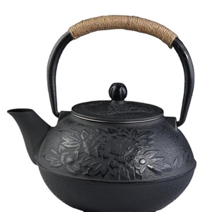 Китайский ручной работы эмаль чугунные чайники с цветком пиона - Product Image 1