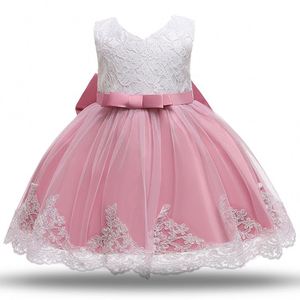 Vêtements pour enfants, robes de fête, robes de mariage pour filles, robes de princesse du soir, robes de demoiselle d'honneur en dentelle sans manches - Product Image 5