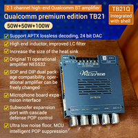 WUZERVON ZK-TB21Q Carte amplificateur numérique BT 2.1 canaux Qualcomm QCC3034+TPA3116 APTX 12-24VDC avec dissipateur thermique amélioré