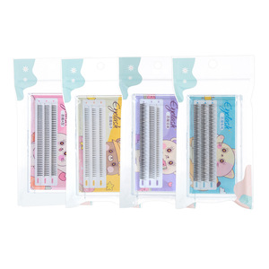 Lmltop Faux cils individuels 120 paires réutilisables en fibres importées, bande en coton noir, forme naturellement longue et fine Sy900 - Product Image 1