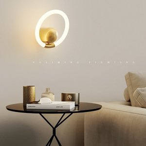 Lámpara de Pared de Latón Iluminada de 360° con Diseño Geométrico Creativo, con Tubo de Luz LED Acrílico para Sala de Estar, Dormitorio, Mesita de Noche - Product Image 5