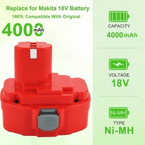 Batería Ni-MH de 18V 4000mAh para <span class=keywords><strong>Makita</strong></span> PA18 <span class=keywords><strong>1822</strong></span> 1823 1833 1834 1835 1835F 192826-5 192827-3 192828-1 192829-9 193159-1 193140-2 - Product Image 2