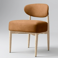 Chaise de salle à manger en cuir végétalien, faible MOQ, OEM/ODM, siège rembourré de luxe, chaises de mobilier de salle à manger pour grossistes/distributeurs