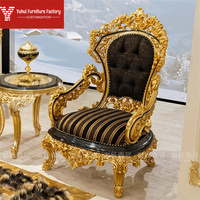 Ensemble de canapés classiques de luxe royal antique haut de gamme, convertible, en bois, pour salon, avec fonction massage, une place