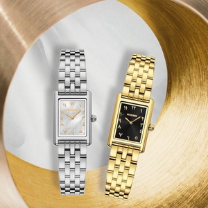 Reloj de Pulsera de Cuarzo Cuadrado para Mujer, de Alta Gama, Personalizado, Árabe, de Acero Inoxidable Ultrafino, Resistente al Agua, Minimalista, con Caja - Product Image 1