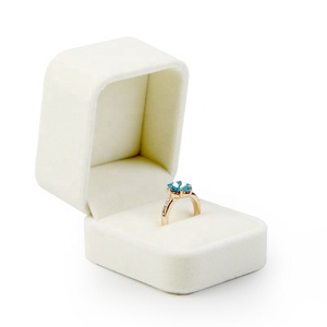 FANXI Wholesale Jewelry Package Box Luxury Beije Velvet Jewelry Box <b>Gift</b> Portable <b>Earring</b> Jewelry Ring Packaging <b>Boxes</b> - Product Image 4
