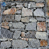 Cage en pierre enduite de PVC de boîte hexagonale en acier de grillage galvanisée plongée chaude
