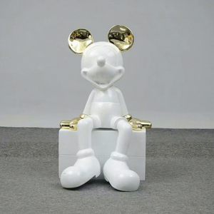 Estatua Coleccionable de <span class=keywords><strong>Mickey</strong></span> y Minnie Mouse en Cromo, de Resina de Fibra de Vidrio, Tamaño Real, con Acabado de Pintura Electrolítica - Product Image 1