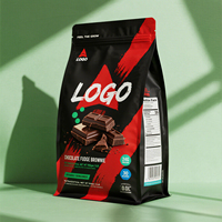 Sachet d'emballage personnalisé avec logo, à fond plat, refermable, en plastique, avec fermeture éclair, Doypack, pour poudre de protéines de lactosérum, 1 kg, 2 kg, 5 lb