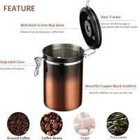 Conteneur hermétique personnalisé de 2,8 L pour noix, cacao, pour une fraîcheur prolongée, réservoir scellé en acier inoxydable, pot, bocal, boîte de rangement pour grains de café