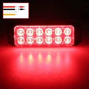 Feux stroboscopiques d'urgence <span class=keywords><strong>LED</strong></span> <span class=keywords><strong>12</strong></span> <span class=keywords><strong>LED</strong></span> Rouge Feux stroboscopiques d'avertissement Feux clignotants d'urgence Barre lumineuse pour voiture camion fourgon véhicule tout-terrain - Product Image 2
