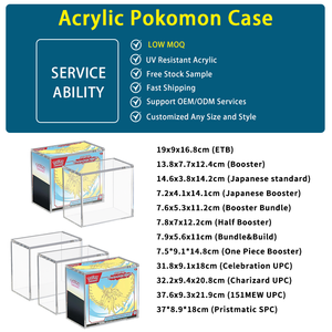 กล่องอะคริลิคใสคุณภาพสูงแบบกำหนดเองสำหรับโปเกมอน พร้อมฝาปิดแม่เหล็ก กล่องอะคริลิคสำหรับโปเกมอนบูสเตอร์ - Product Image 3