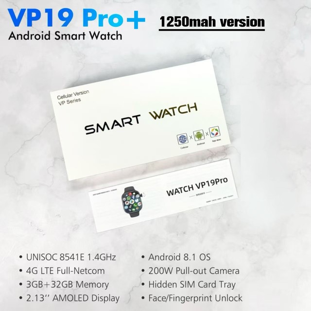 Vp19 Pro Plus Smartwatch Android 4G GPS Social Media Camera VP19pro+ Smart Watch With 4G Sim Card Support