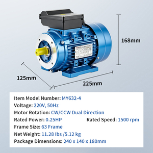Moteur monophasé 0,18 kW 1500 tr/min à prix d'usine pour machine d'extraction d'huile à froid de tournesol, noix de coco et olive - Product Image 3