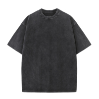 T-shirt vintage délavé à l'acide avec logo personnalisé, impression DTF, en coton épais, coupe oversize et carrée pour homme – Stock US