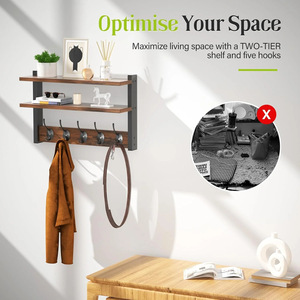 Estante de Almacenamiento de Madera Maciza de Doble Pared para Cocina, Ropa de Cama, Bolsas, Sala de Estar, Entrada, Baño, Adorno Decorativo, Porta Llaves - Product Image 6